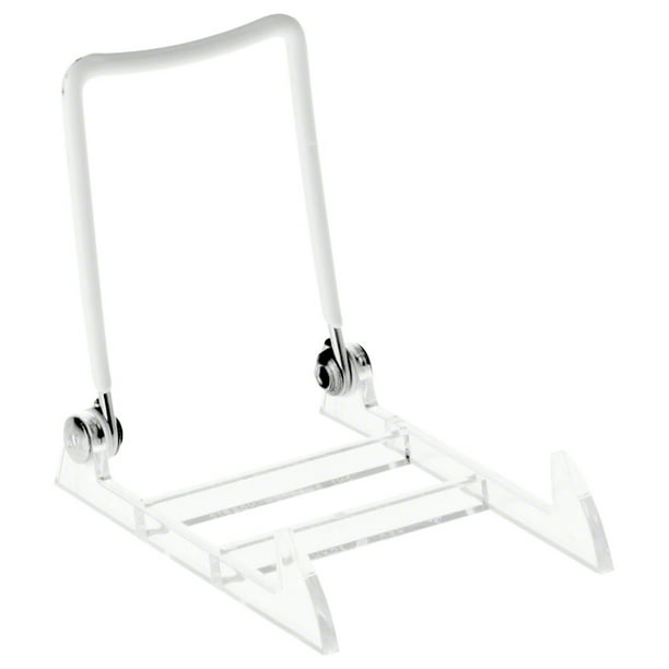 White/Clear GIBSON HOLDERS 3 1PL Adjustable Wire & Acrylic Easels 2.75 W x 3.5 H with 3 Ledge 